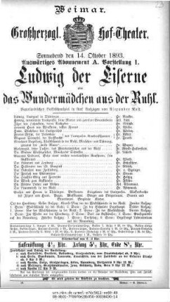 Ludwig der Eiserne oder das Wundermädchen aus der Ruhl