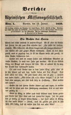 Berichte der Rheinischen Missionsgesellschaft. 1850, 1850
