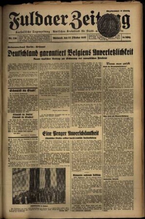 Erste Ausgabe vom Mittwoch, den 13. Oktober 1937.