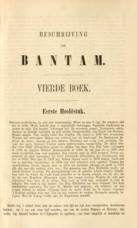 Eerste hoofdstuk. Bantams beschrijving. ...