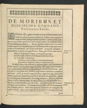 De Moribus Et Disciplina Gymnasii Gorlicensis Leges.
