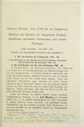 Erster Abschnitt. Von 1789-1815. Zeitalter der französischen Revolution und Napoleons I.