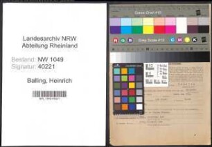 Entnazifizierung Heinrich Balling , geb. 21.08.1911 (Beamter)