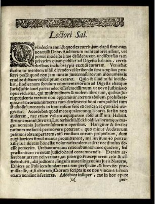 Lectori Sal.
