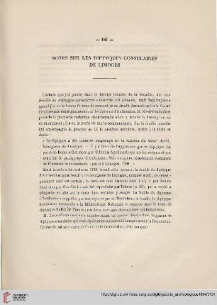 Notes sur les diptyques consulaires de Limoges