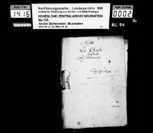 Joseph Haydn: La Chasse / Sinfonia / con Strumenti / del Sig. Haydn / D-dur; Ms.ca. 1785; komponiert 1781?