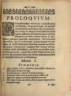 Discursus Iuridicus De Rebus Creditis