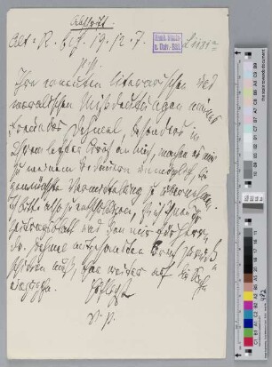 Brief an Böriess von Münchhausen