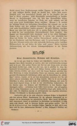 Neue Gesamtwerke, Romane und Novellen