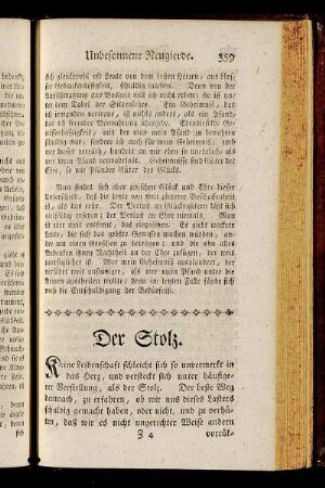 Der Stolz.