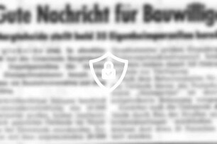 Gute Nachricht für Bauwillige