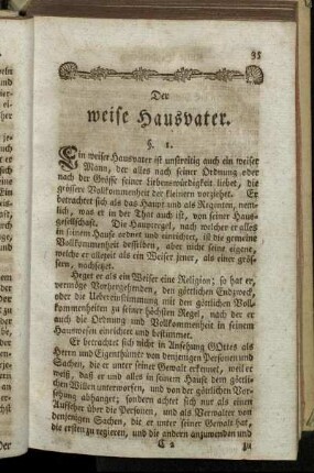 Der weise Hausvater.