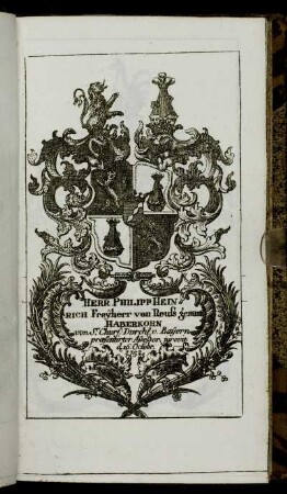 Herr Philipp Heinrich Freyherr von Reuss genant Haberkorn[...] - Herr Hanss Christoph v. Leipziger. - Herr Ioh. Wilh. Riedesel. - Herr Carl Theodor v. L´Eau,[...] - Herr Iohann Peter von Ortmann[...]