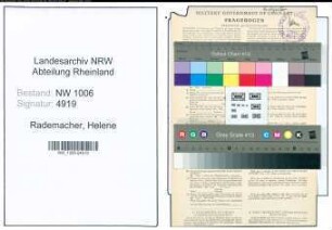 Entnazifizierung Helene Rademacher , geb. 16.08.1907 ()