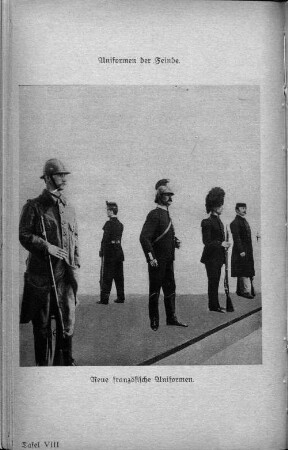 Tafel VIII. Uniformen der Feinde, Neue französische Uniformen.
