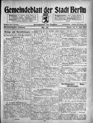 1923,28: Nr. 28, 15. Juli 1923
