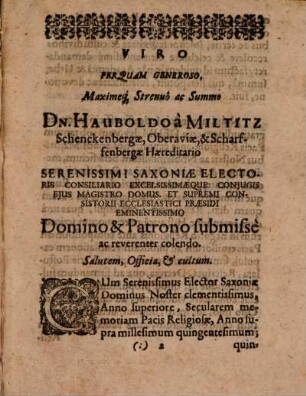 Theses seculares ad pacem religiosam de anno 1555 : disputationibus XII. excussae