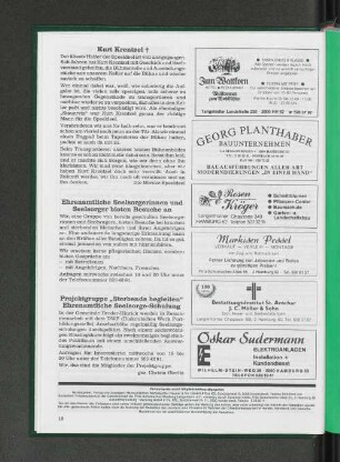 Projektgruppe "Sterbende begleiten" Ehrenamtliche Seelsorge-Schulung