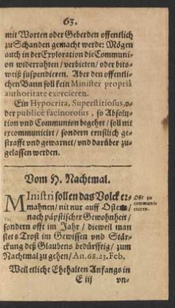 Vom H. Nachtmal.