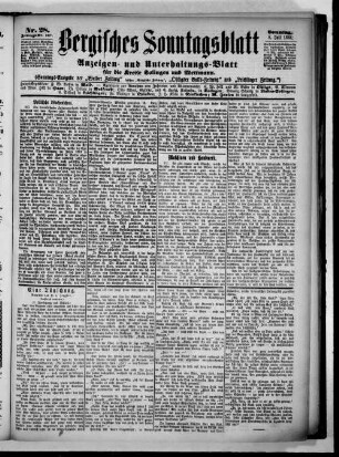 Bergisches Sonntagsblatt. 1888-1888