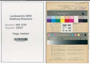 Entnazifizierung Herbert Feige , geb. 25.03.1910 (Steiger)