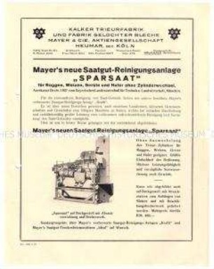 Saatgut-Reinigungsanlage "Sparsaat"