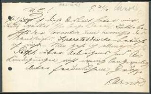 Brief von Ferdinand Christian Gustav Arnold an Unbekannt