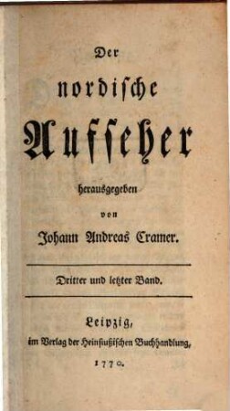 Der nordische Aufseher. 3, 3. 1770