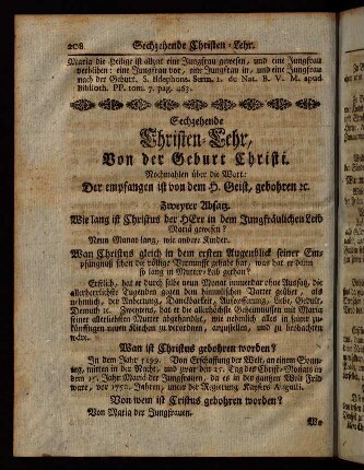 208-216, Sechzehende Christen-Lehr, [...]