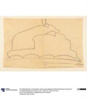 Luckenwalde, Neubau der Hutfabrik Friedrich Steinberg, Herrmann & Co. Entwurfsskizze zum Kessel- und Turbinenhaus - Perspektive