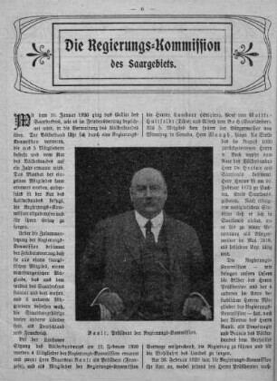 Die Regierungs-Kommission des Saargebiets
