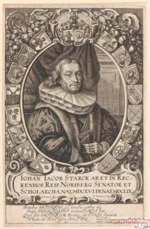 Johann Jacob (= Hans Jacob II.) Starck, Ratsherr und Scholarch; geb. 1616; gest. 1659