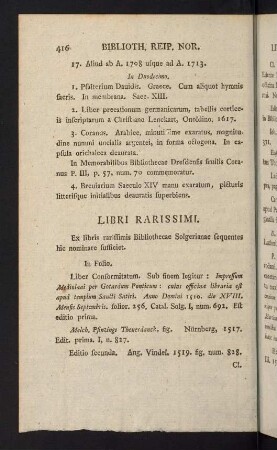 416-428, Libri Rarissimi