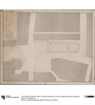 Berlin. Friedrichswerdersche Kirche. Situationsplan mit Grundriss