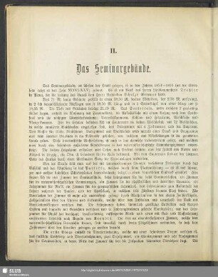 II. Das Seminargebäude