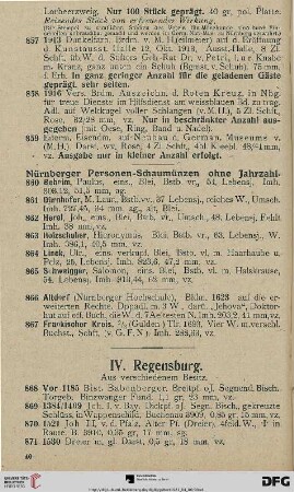 IV. Regensburg (Nr. 868-977)