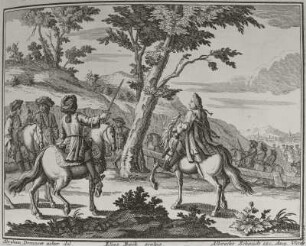 Reiter in felsiger Landschaft