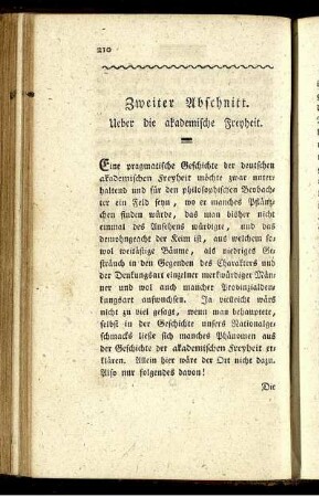 Zweiter Abschnitt. Ueber die akademische Freyheit.