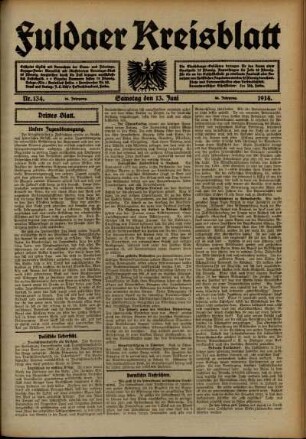 Dritte Ausgabe vom Samstag, den 13. Juni 1914.