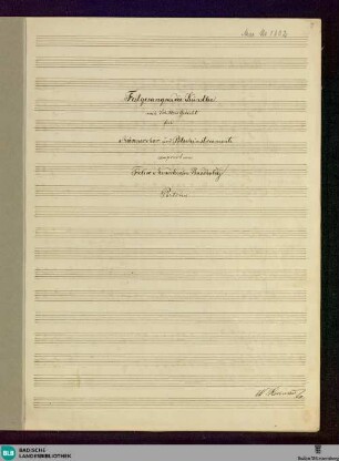 Festgesang an die Künstler - Don Mus.Ms. 1302 : Coro maschile, brasses; B|b; MWV D 6