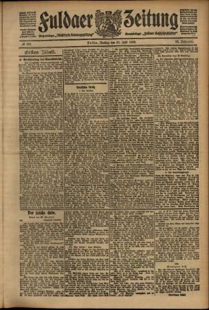 Erste Ausgabe vom Freitag, den 10. Juli 1908.