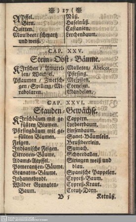 Cap. XXVI. Stauden-Gewächse