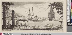 [Hafenansicht; Oblong view of a harbour]