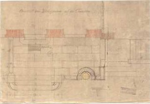 Littmann, Max; Bocksberg; Hofgut, Wohnhausanbau - Austritt vom Wohnzimmer auf die Terrasse (Grundriss)