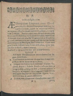 Caput I. De Lectione Et Scriptione.
