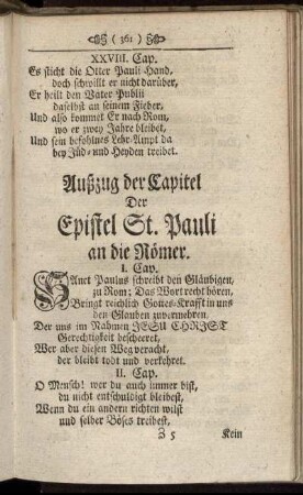 Außzug der Capitel Der Epistel St. Pauli an die Römer