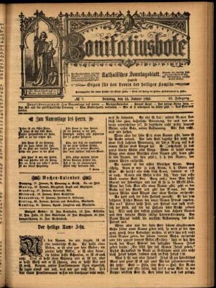 Erste Ausgabe vom Sonntag, den 15. Januar 1905.