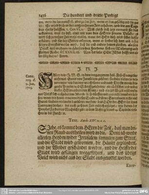 Die hundert und dritte Predigt aus Zach. XIV. v. 1. 2.