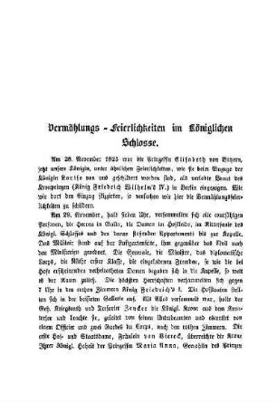 Vermählungs-Feierlichkeiten im Königlichen Schlosse