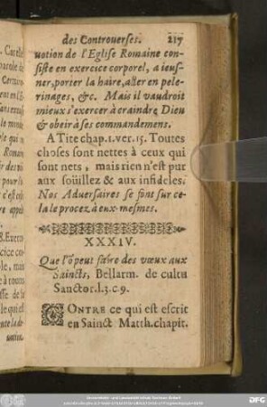 XXXIV. Que l'o[n] peut faire des voeux aux Saincts ...